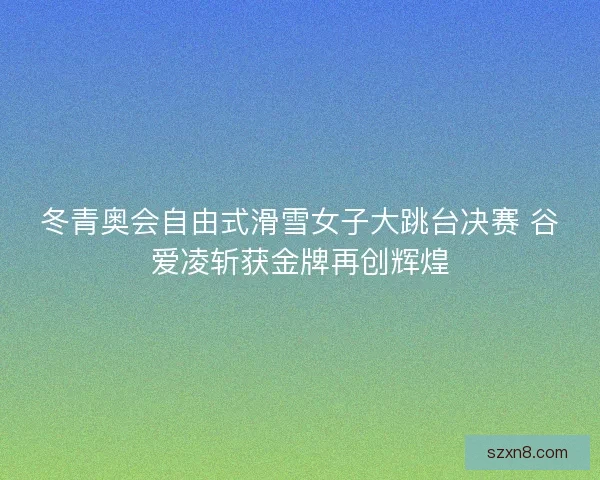 冬青奥会自由式滑雪女子大跳台决赛 谷爱凌斩获金牌再创辉煌